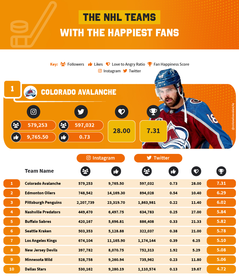 The happiest NHL fans in 2022 according to Social statistics