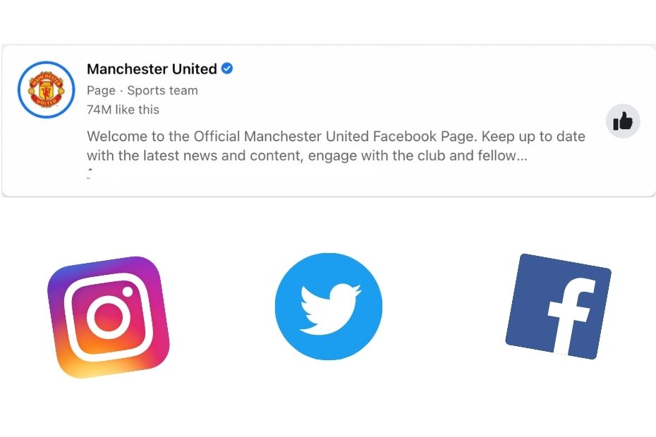 Manchester United have the greatest number of social media followers of any UK football team
