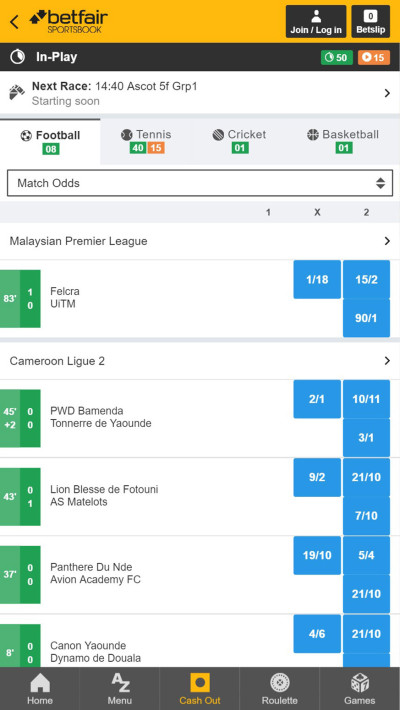 Betfair mobile app