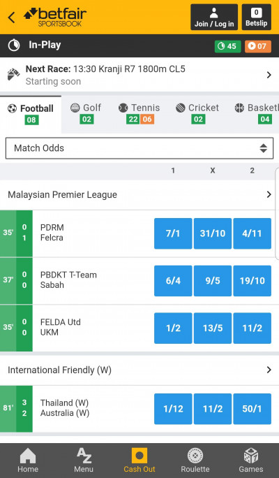 Betfair Android App - Football Betfair android app