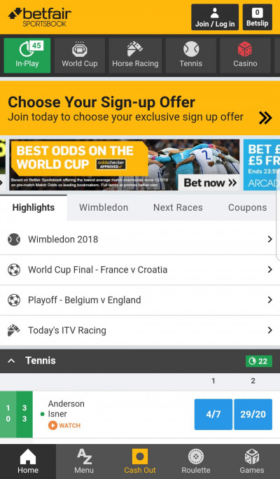 Betfair android app