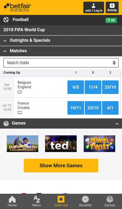 Betfair android app