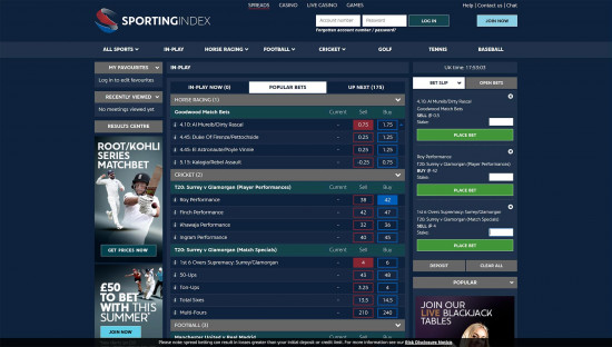 Sporting Index desktop