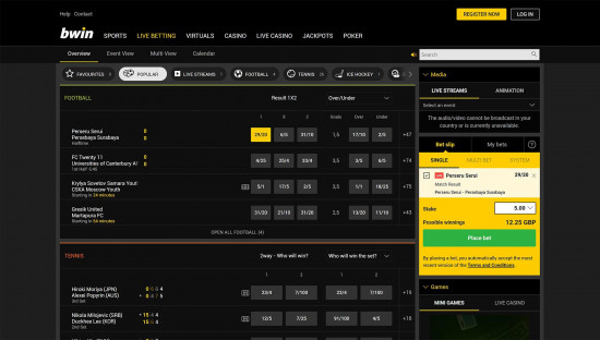 BWin desktop