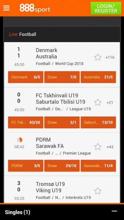 888 Sport Mobile - Football 888Sport mobile app