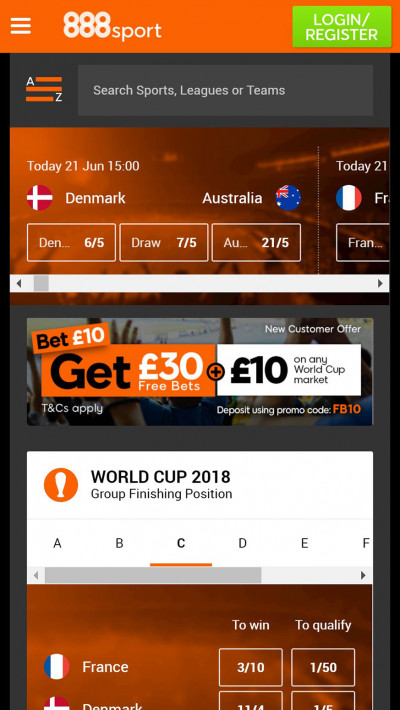 888Sport mobile app