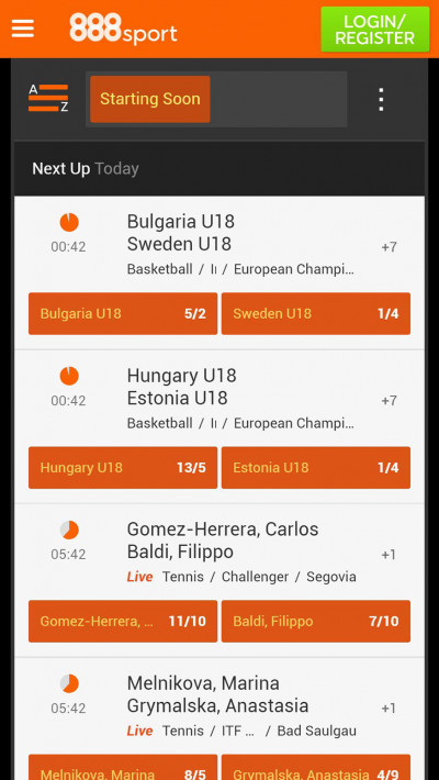 888 Sport Mobile - Basketball 888Sport mobile app
