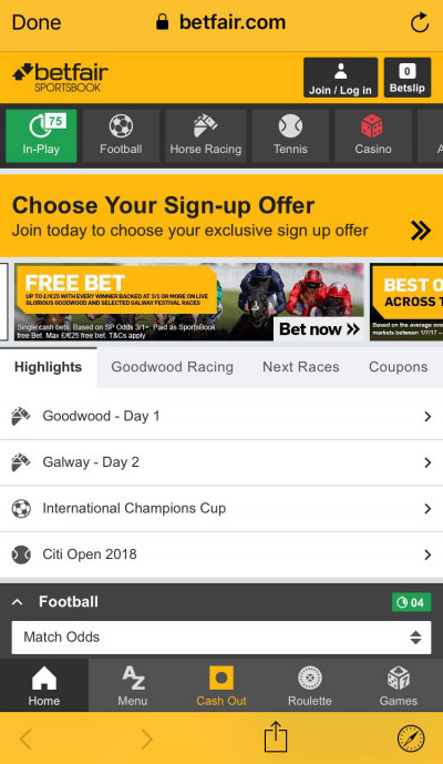 Betfair ios app