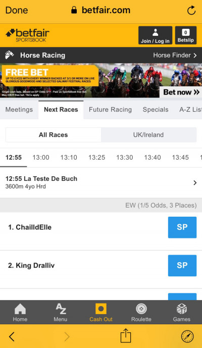 Betfair ios app