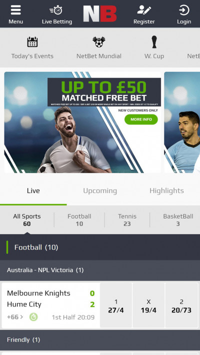 NetBet mobile app