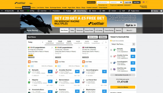 Betfair desktop