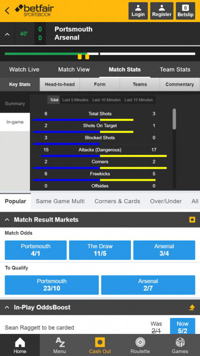 Betfair mobile app