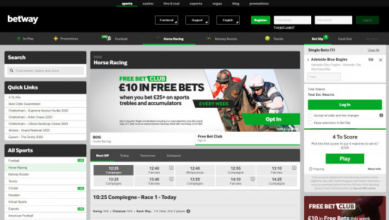 Betway desktop