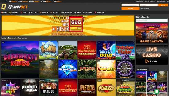 Quinnbet Casino desktop
