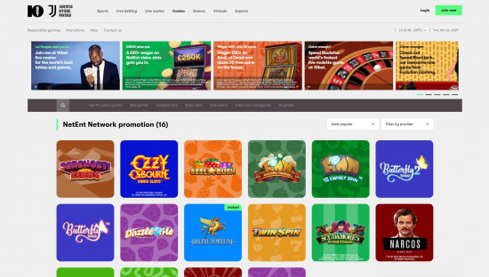 10bet Casino desktop screenshot-2