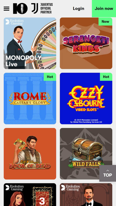 10bet Casino mobile app