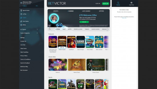 BetVictor Casino desktop