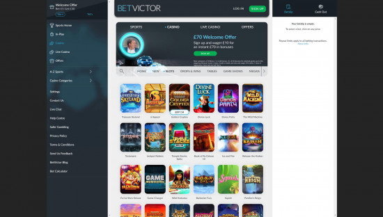 BetVictor Casino desktop