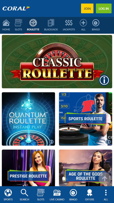 Coral Casino mobile app