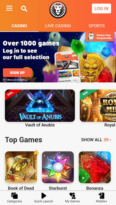 LeoVegas Casino mobile app