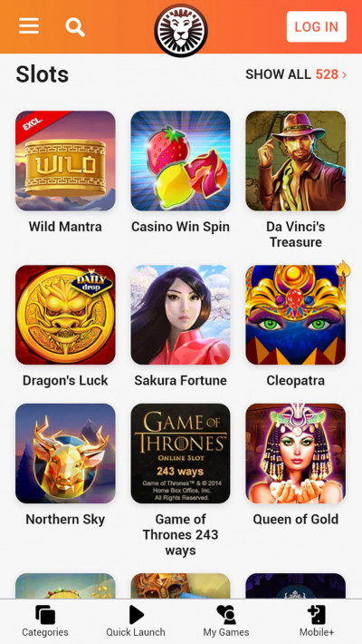 LeoVegas Casino mobile app