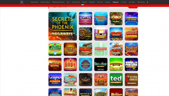 Virgin Bet Casino desktop