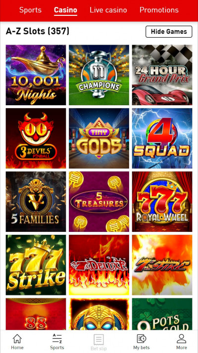 Virgin Bet Casino mobile app