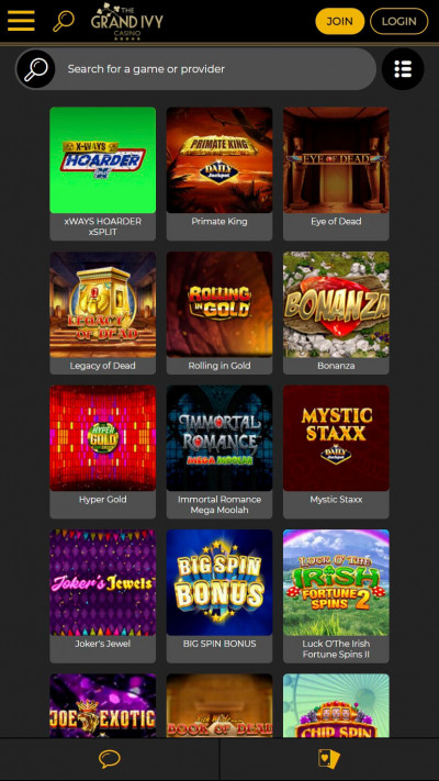 Grand Ivy Casino mobile app