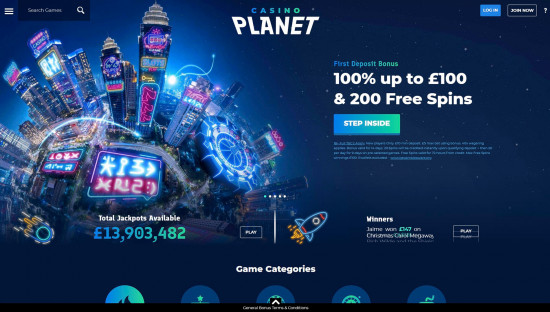 Casino Planet desktop screenshot-1