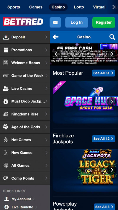Betfred Casino mobile app