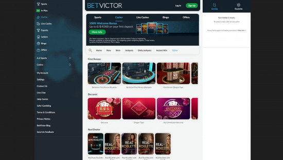 BetVictor Casino desktop screenshot-3