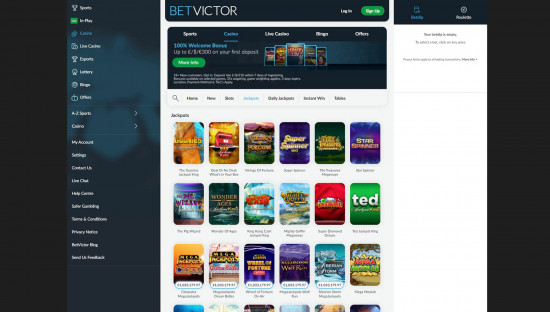 BetVictor Casino desktop