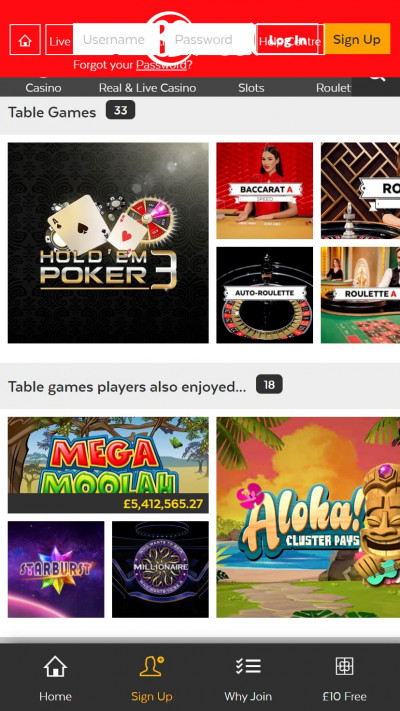 32Red Casino mobile app