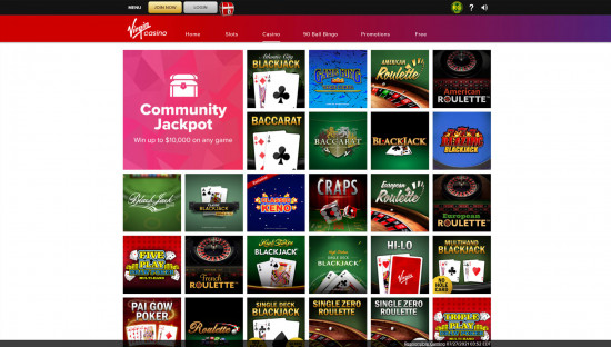 Virgin Casino desktop