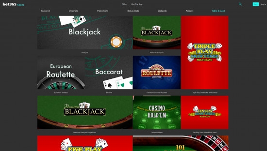 Bet365 Casino desktop