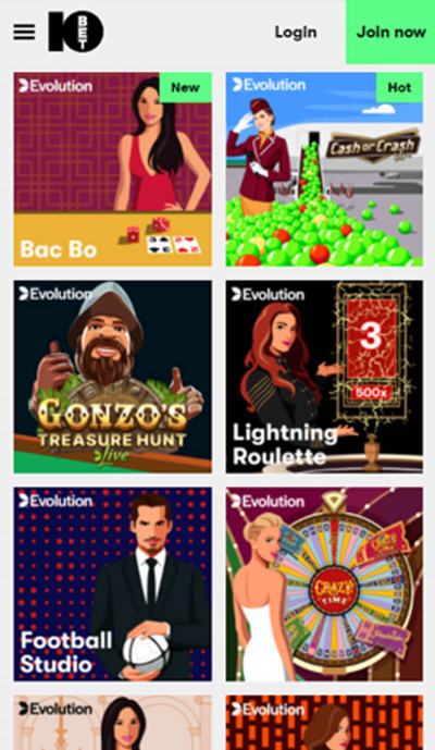 10bet Casino android app