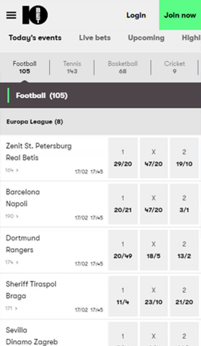 10bet android app