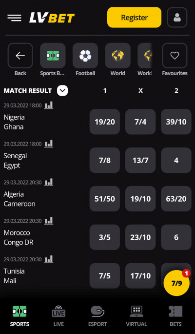 LV Bet android app