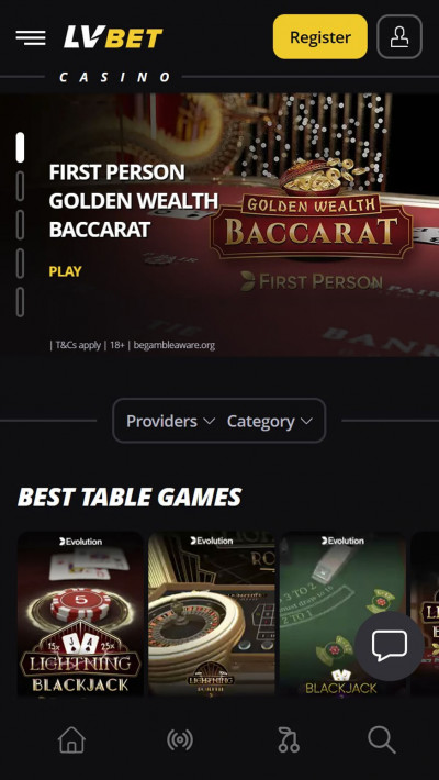 LV Bet Casino mobile app