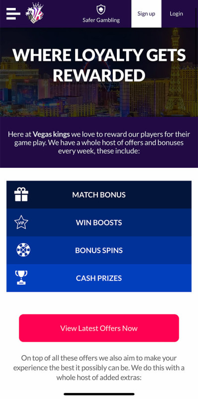 VegasKings mobile app