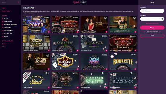 Pink Casino desktop