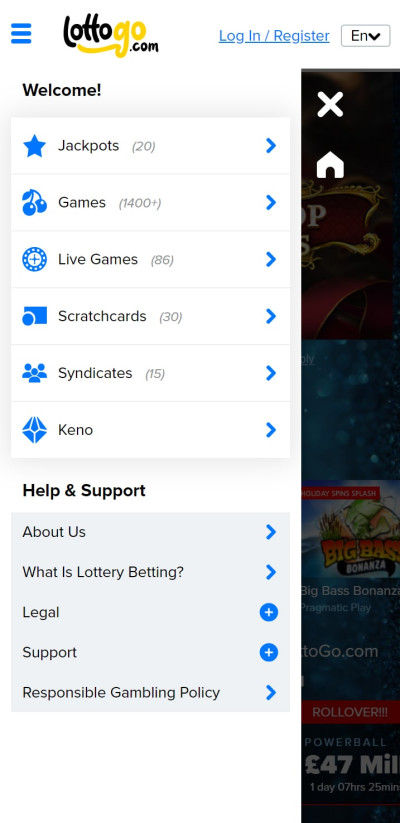 LottoGo mobile app